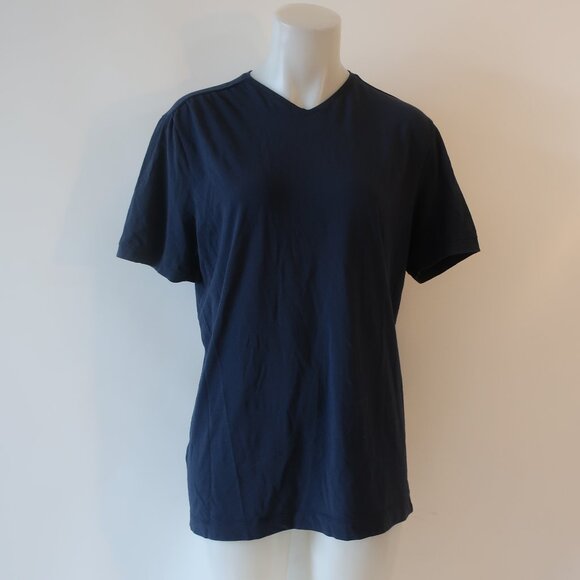 Mens Transit Uomo  Navy Blue V-Neck T-Shirt Size L - Picture 2 of 5
